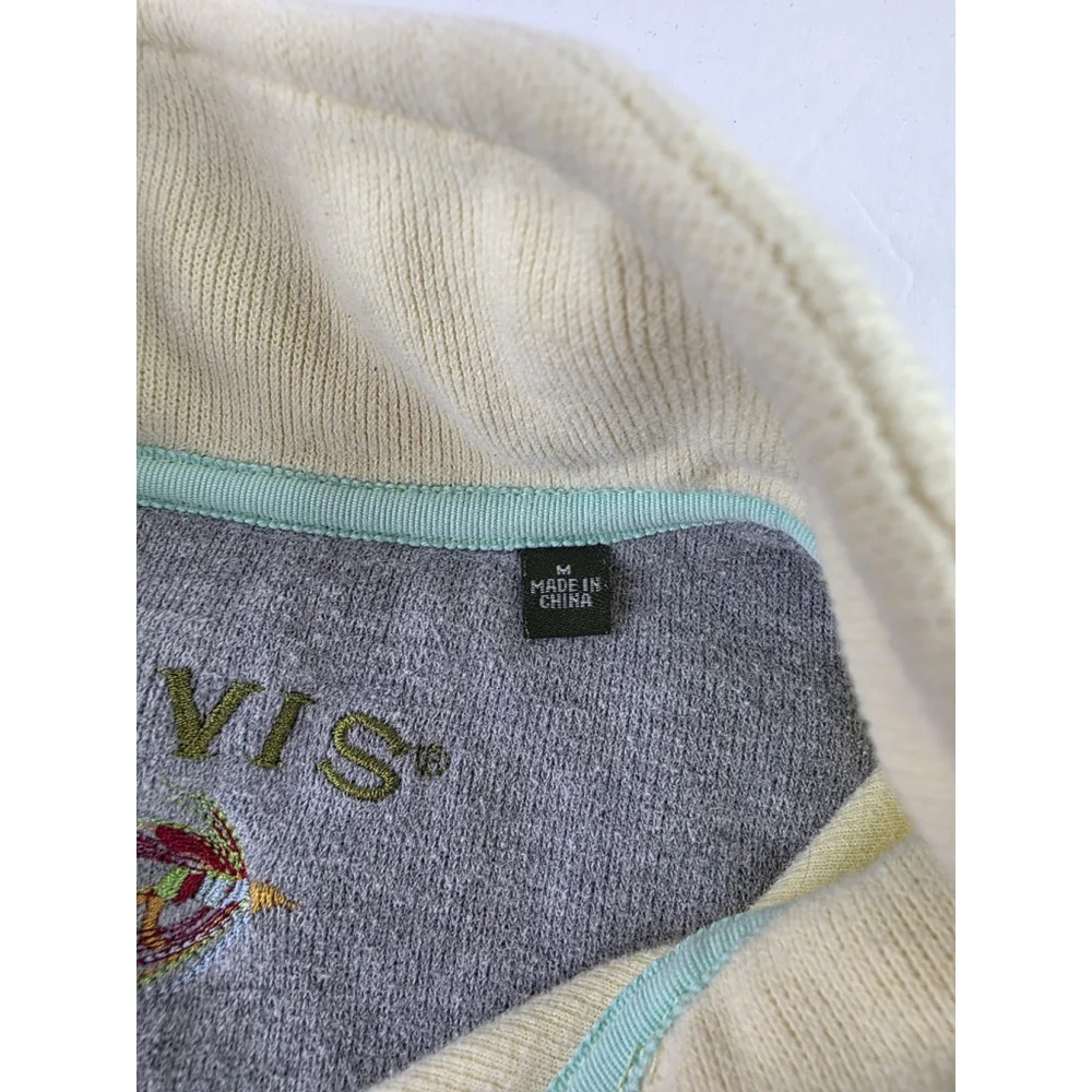 Orvis Mock Neck 1/4 Zip Sweater Pale Yellow Women's Size Medium